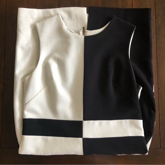 Ann Taylor black & winter white sleeveless dress classic style size 6 - Picture 4 of 5
